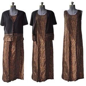 Vintage Leopard Dress Set
